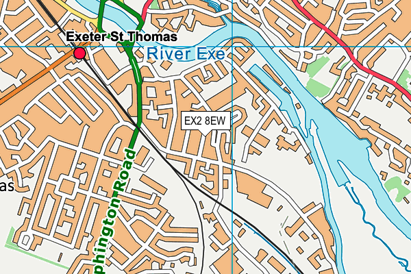 EX2 8EW map - OS VectorMap District (Ordnance Survey)