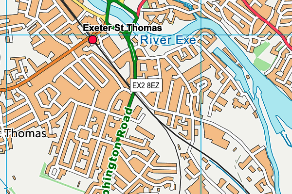 EX2 8EZ map - OS VectorMap District (Ordnance Survey)