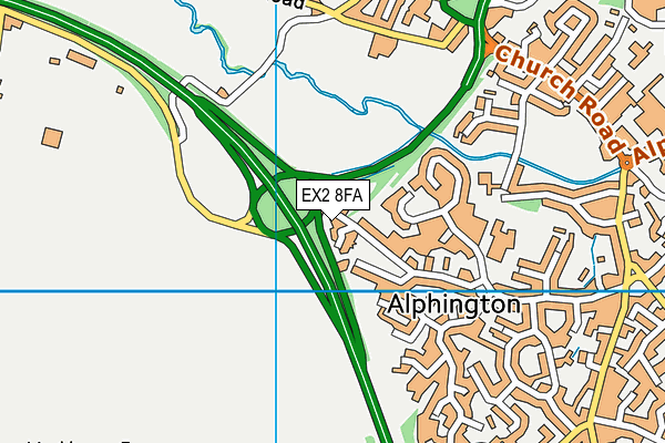 EX2 8FA map - OS VectorMap District (Ordnance Survey)