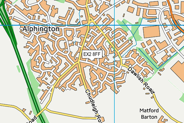 EX2 8FF map - OS VectorMap District (Ordnance Survey)