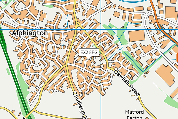 EX2 8FG map - OS VectorMap District (Ordnance Survey)