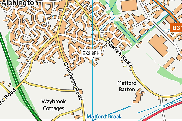 EX2 8FH map - OS VectorMap District (Ordnance Survey)