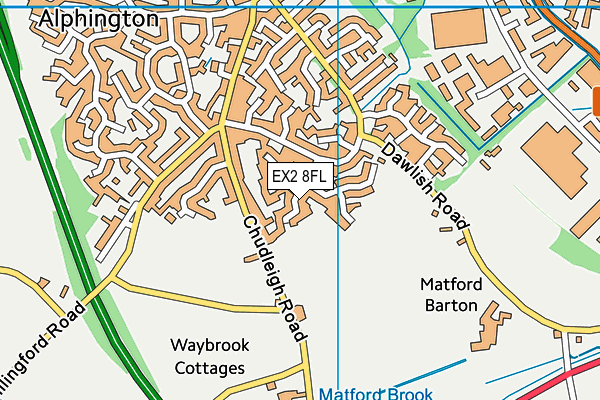 EX2 8FL map - OS VectorMap District (Ordnance Survey)
