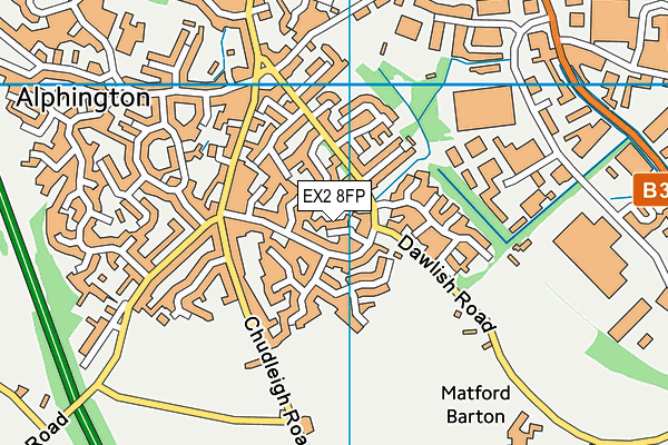 EX2 8FP map - OS VectorMap District (Ordnance Survey)