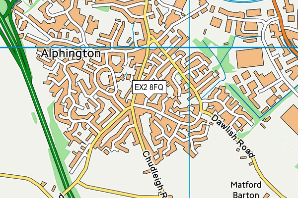 EX2 8FQ map - OS VectorMap District (Ordnance Survey)