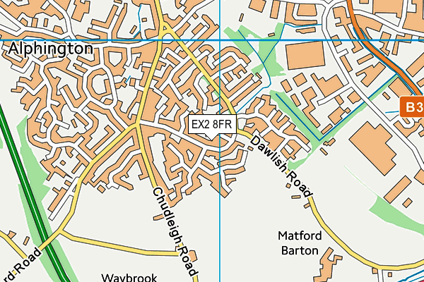 EX2 8FR map - OS VectorMap District (Ordnance Survey)