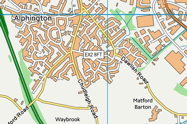 EX2 8FT map - OS VectorMap District (Ordnance Survey)
