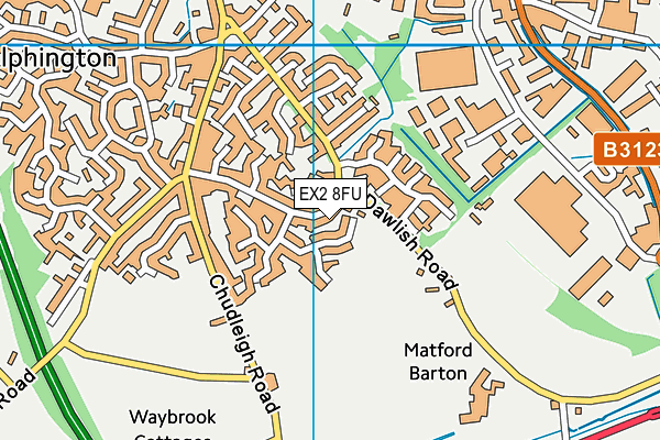 EX2 8FU map - OS VectorMap District (Ordnance Survey)