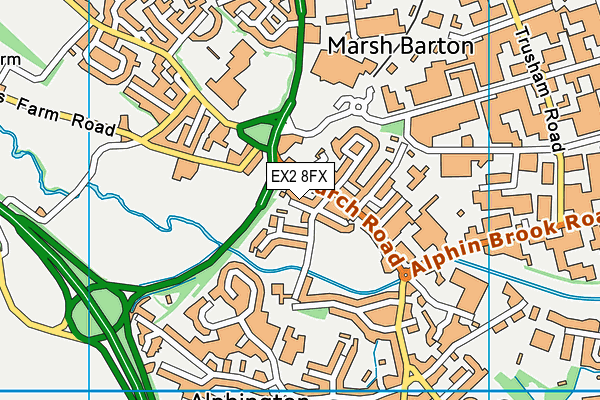 EX2 8FX map - OS VectorMap District (Ordnance Survey)