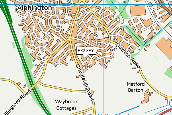 EX2 8FY map - OS VectorMap District (Ordnance Survey)