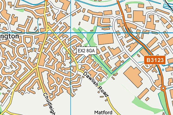 EX2 8GA map - OS VectorMap District (Ordnance Survey)