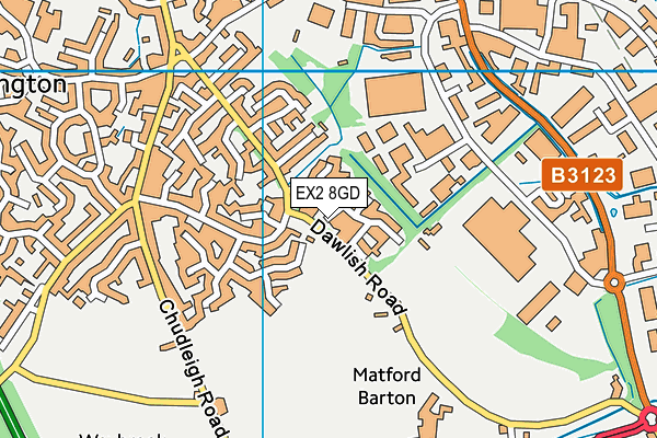 EX2 8GD map - OS VectorMap District (Ordnance Survey)