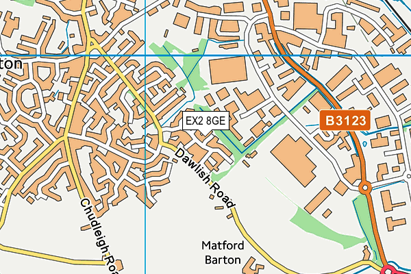 EX2 8GE map - OS VectorMap District (Ordnance Survey)