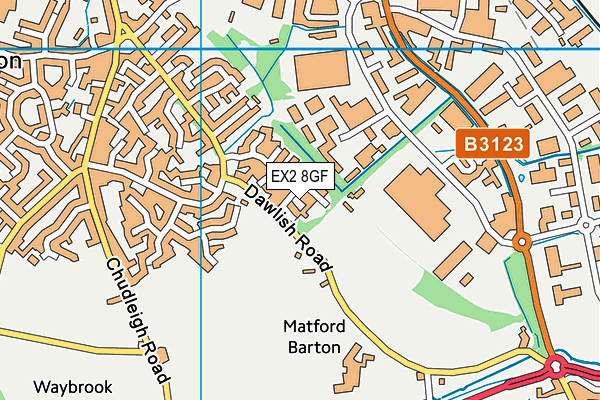EX2 8GF map - OS VectorMap District (Ordnance Survey)