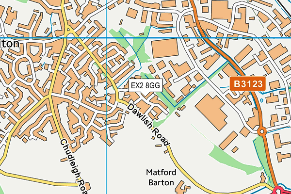 EX2 8GG map - OS VectorMap District (Ordnance Survey)