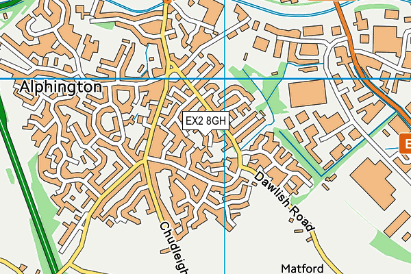 EX2 8GH map - OS VectorMap District (Ordnance Survey)