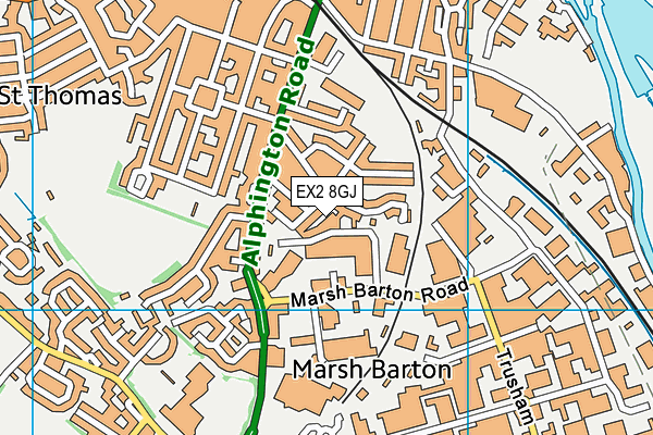 EX2 8GJ map - OS VectorMap District (Ordnance Survey)