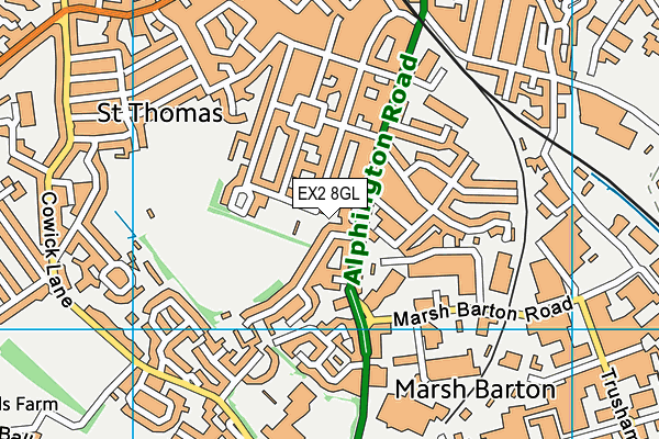 EX2 8GL map - OS VectorMap District (Ordnance Survey)