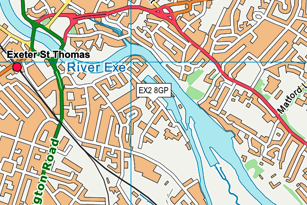 EX2 8GP map - OS VectorMap District (Ordnance Survey)