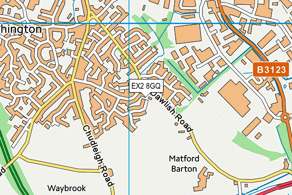 EX2 8GQ map - OS VectorMap District (Ordnance Survey)