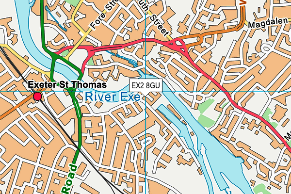 EX2 8GU map - OS VectorMap District (Ordnance Survey)