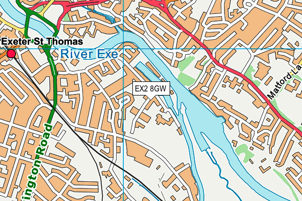 EX2 8GW map - OS VectorMap District (Ordnance Survey)