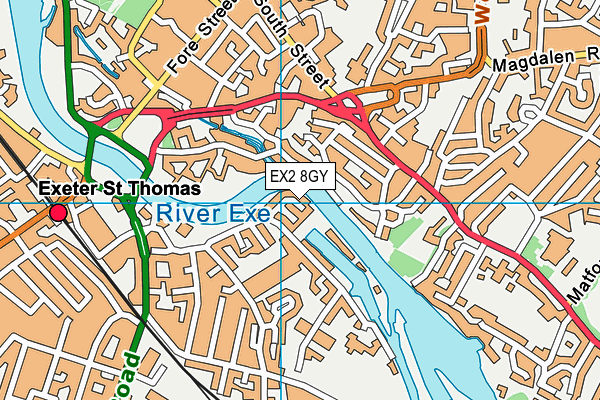 EX2 8GY map - OS VectorMap District (Ordnance Survey)