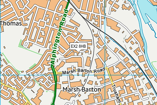 EX2 8HB map - OS VectorMap District (Ordnance Survey)