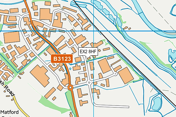 EX2 8HF map - OS VectorMap District (Ordnance Survey)