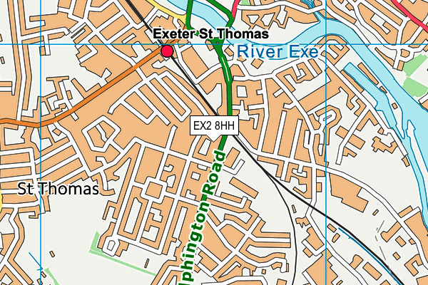 EX2 8HH map - OS VectorMap District (Ordnance Survey)