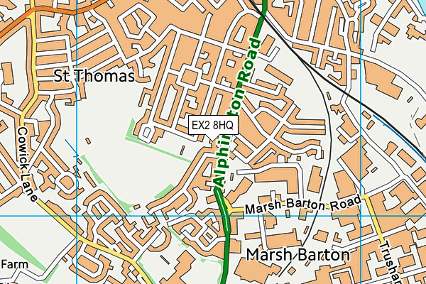 EX2 8HQ map - OS VectorMap District (Ordnance Survey)