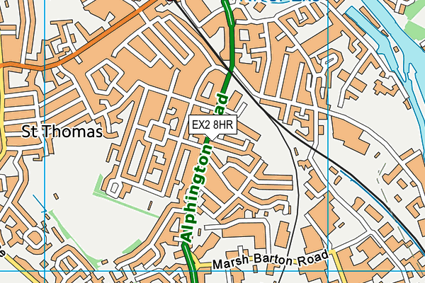 EX2 8HR map - OS VectorMap District (Ordnance Survey)