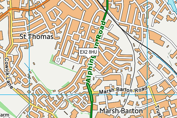 EX2 8HU map - OS VectorMap District (Ordnance Survey)