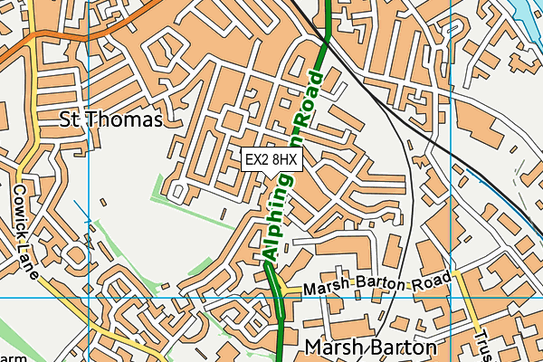 EX2 8HX map - OS VectorMap District (Ordnance Survey)