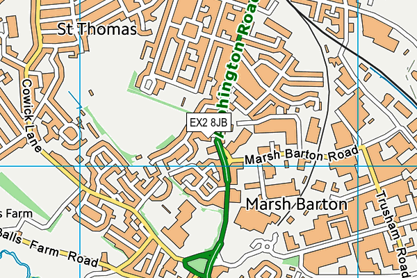 EX2 8JB map - OS VectorMap District (Ordnance Survey)