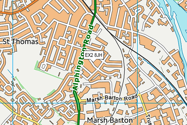 EX2 8JH map - OS VectorMap District (Ordnance Survey)