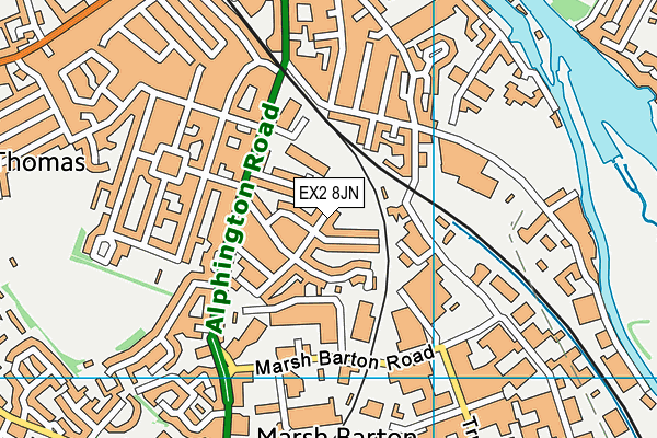 EX2 8JN map - OS VectorMap District (Ordnance Survey)