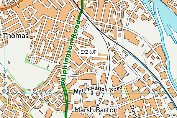 EX2 8JP map - OS VectorMap District (Ordnance Survey)