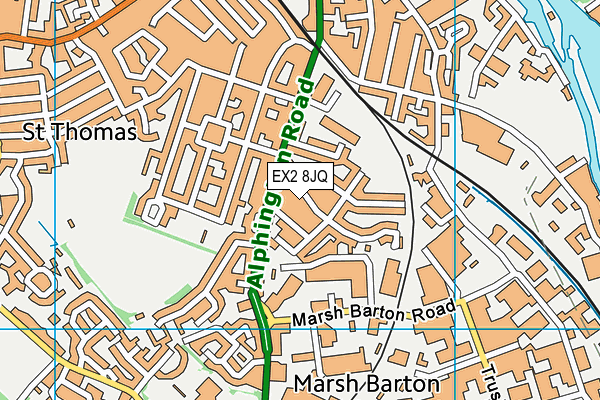 EX2 8JQ map - OS VectorMap District (Ordnance Survey)