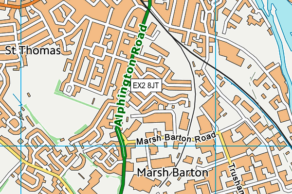 EX2 8JT map - OS VectorMap District (Ordnance Survey)