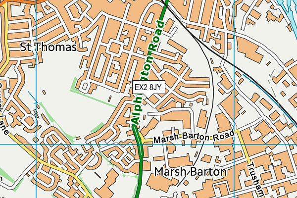 EX2 8JY map - OS VectorMap District (Ordnance Survey)