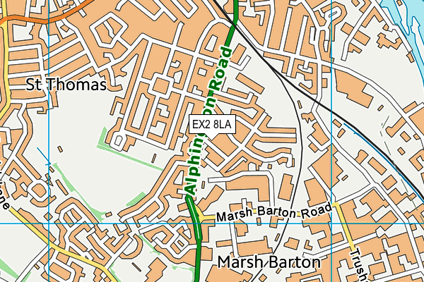 EX2 8LA map - OS VectorMap District (Ordnance Survey)
