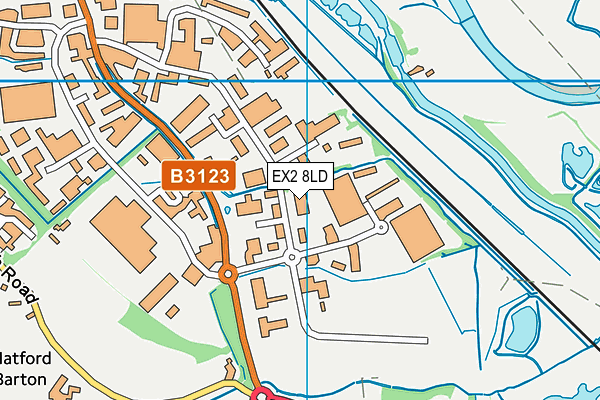 EX2 8LD map - OS VectorMap District (Ordnance Survey)