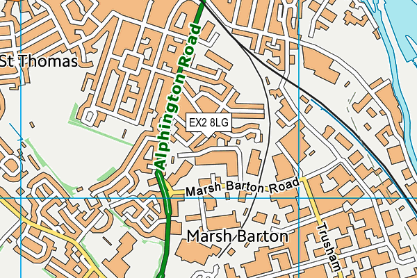 EX2 8LG map - OS VectorMap District (Ordnance Survey)