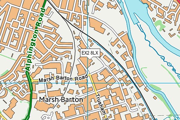 EX2 8LX map - OS VectorMap District (Ordnance Survey)