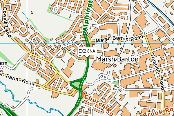 EX2 8NA map - OS VectorMap District (Ordnance Survey)