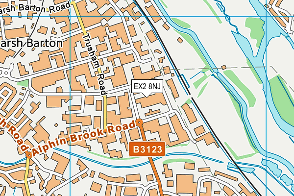 EX2 8NJ map - OS VectorMap District (Ordnance Survey)