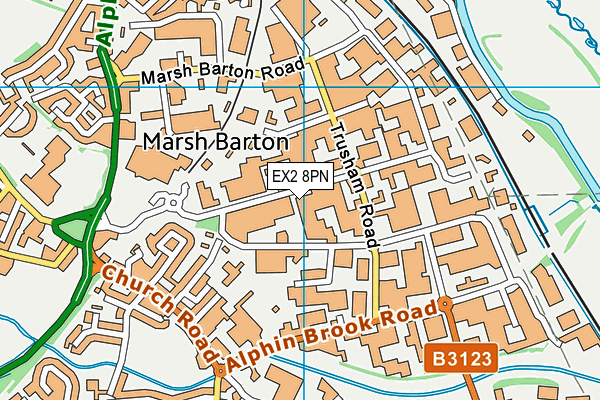 EX2 8PN map - OS VectorMap District (Ordnance Survey)