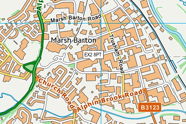 EX2 8PT map - OS VectorMap District (Ordnance Survey)