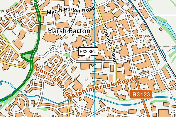 EX2 8PU map - OS VectorMap District (Ordnance Survey)